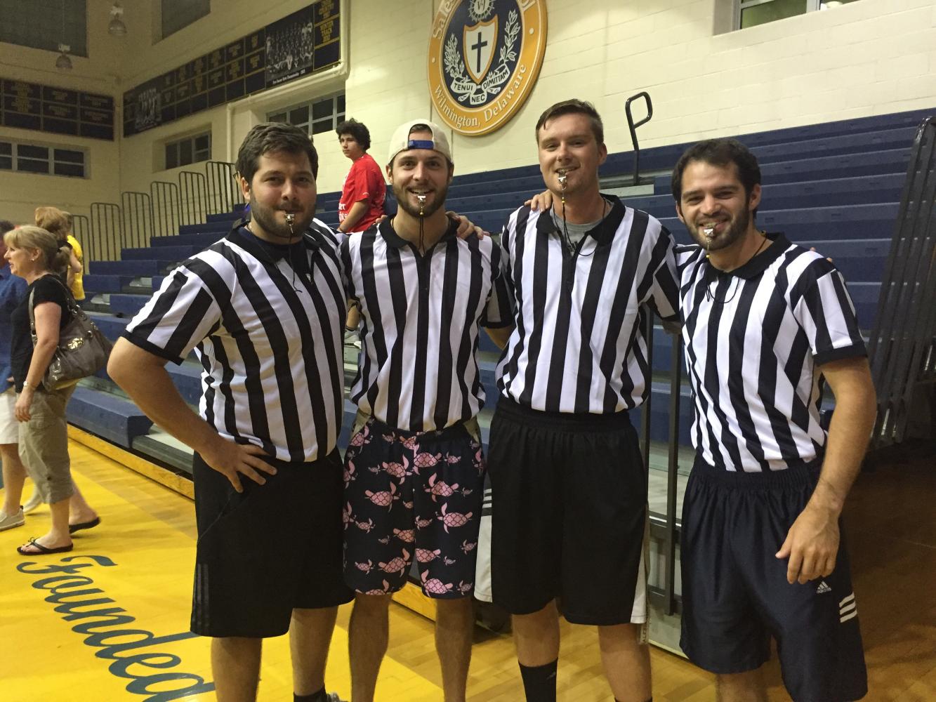 Alumni Service Corps members - Mr. Freebery '10, Mr. Stepek '12, Mr. Faulkner '11, and Mr. Smith '11
