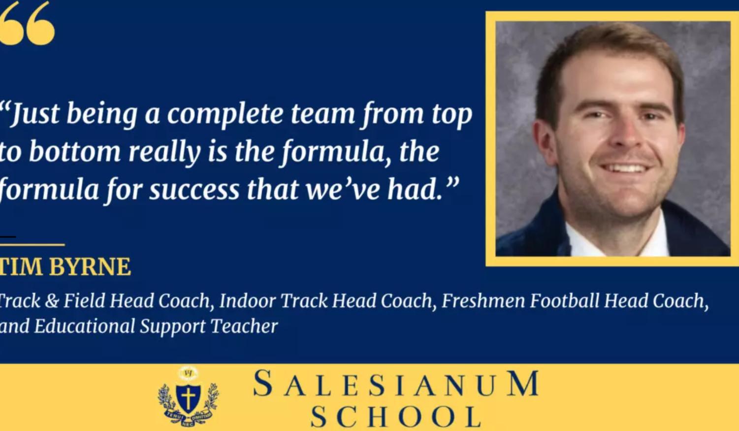 Salesianum Track and Field Head Coach Wins Big Salesianum Review